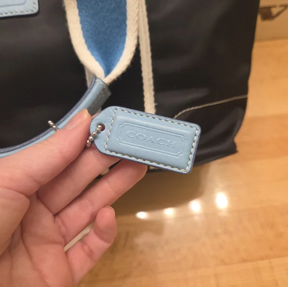 Coach Hamptons Weekend Expandable Tote Bag Small Black Nylon Y2K - Picture 7 of 14